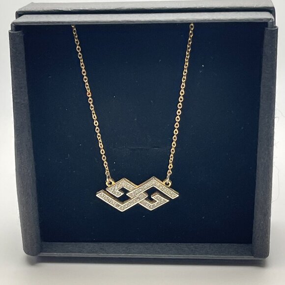 Givenchy Double G Gold-tone Necklace With Crystals. Preowned - Picture 7 of 8
